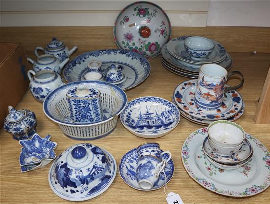 A group of Chinese export porcelain, Kangxi to Qianlong period